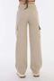 Girl's Wide Leg High Waist Beige Trousers - 7