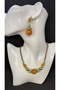 Handmade Glass Bead Rice Apparatus Women's Necklace Earrings Set - 2