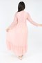 Young Girl Long Length Lace Guipure Embroidered Chiffon Hijab Dress - 7
