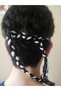 Fan Braid Bracelet Hair Band (Yellow Red Yellow Navy Blue Black White Red White) - 4