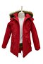 Unisex Winter Canvas Fabric Drawstring Fur Children's Hooded Coat Coat