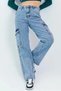 Girls' Cargo Pocket High Waist Wide Leg Jeans Jeans - 2