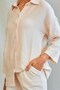 Şile Cloth Linen Shirt Shorts Top-Bottom Set - 4