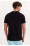Black Printed Crew Neck Cotton Regular Fit Men's T-shirt Wmcollage Roam - 4