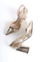Duhra Gold Mirror (8CM) Heeled Daily Use Shoes - 5