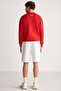 Brood Men's Embroidered Polar-Free Round Collar Red Sweatshirt - 7