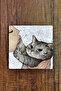 Natural Stone Coaster 15X15Cm Naughty Cat Printed Stone Teapot Coaster - Pot and Pan Coaster - 3