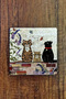 Natural Stone Coaster 15X15Cm Cat Printed Natural Stone Teapot Coaster - Pot and Pan Coaster - 3