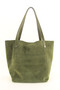 Women's Genuine Suede Leather Khaki Hobo Large Shoulder Bag - 4