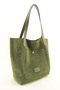 Women's Genuine Suede Leather Khaki Hobo Large Shoulder Bag - 2