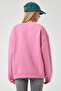Women's Light Pink Zip-Detail Brushed Inside Knit Sweatshirt UB00148 - 7