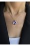 316 L Steel Tarnish Resistant Antiallergic Purple Lotus Flower Necklace - 3