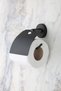 Black Long Towel Holder / Wide Cover Toilet Roll Holder Set of 2 - 3