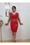 Women's Red Special Design Double Mini Suit - 2