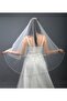 Bridal Veil Suitable for Hijab Combless Crystal Stone Embroidered Silk Dream Tulle Off-White Color - 2