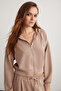 Jill Women's Relaxed Fit Comfortable Fit Hooded Zippered Premium Fabric Knitted Crop Mink Sweatshirt