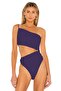 Women's Purple Gathered Silk Jersey Bodysuit - 2