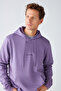 Epic Men's Soft Fabric Hooded Corded Regular Fit Embroidered Purple Sweatshirt - 5
