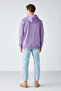 Epic Men's Soft Fabric Hooded Corded Regular Fit Embroidered Purple Sweatshirt - 6
