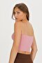 Women's Rope Strap Cotton Crop Bustier - Bst1015 - Pink - 2