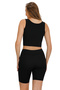 Women's High Waist Corded Fabric Leggings Ktyt115 Black - 2