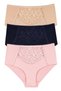 Women's Laser Cut High Waist Lace Detailed 3-Piece Panties Set - Kts3102 - 3