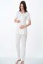 Breastfeeding-Friendly Cotton Maternity Pajama Set – Elastic Waist Effortt - Ecru