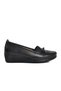 137 Black Genuine Leather Women's Casual Shoes Heel Supported Gel Mother Shoes