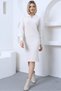 Women's Vanilla Polo Collar Long Knitwear Dress - 5