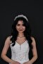 Cream Nida Flower Enameled Bridal Crown Hair And Turban Accessory
