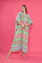 Women's large size domineering collar front placketed bat sleeve slit woven dress - 6