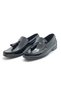 Black patent leather slip-on loafer shoes genuine leather - 2
