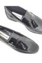 Black patent leather slip-on loafer shoes genuine leather - 4