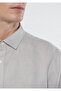 Gray Linen Shirt Slim Fit / Narrow Cut 021190-70075 - 5
