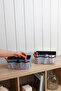 Set of 2 Leaf Navy Blue Makeup Cosmetic Organizer Organizer Makeup Box - 2