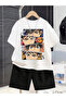 Children's Character Printed Top and Bottom Set Cotton Shorts T-Shirt Set