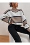Γυναικείο ριγέ πουλόβερ Dier Moda Oversize - 5
