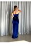 Stone Strap Velvet Dress, split, pleated Heart collar, dress, vilyur coat - 3
