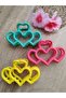ilkyaz Accessory 3-Piece Vibrant Colors Heart Clothespin Buckle Set - 3