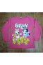 Girl's Blue&Bingo Printed Single Jersey Combed Cotton 0 Collar Long Sleeve T-shirt - 2