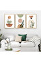 Wooden Framed Painting Set Terracotta