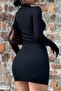 Long Sleeve Half Turtleneck over Knee 80cm Dress - 2
