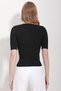 Women's Black Kiss Collar Button Detailed Knitwear Blouse ALC-X11559 - 5