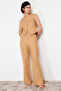 Camel Premium Straight/Düz Kesim Keten Dokuma Pantolon TWOSS24PL00079