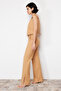 Camel Premium Straight/Düz Kesim Keten Dokuma Pantolon TWOSS24PL00079 - 4