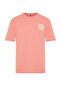 Dusty Rose Oversize/Wide Cut Text Printed Short Sleeve 100% Cotton T-Shirt Tmnss24Ts00015 - 8