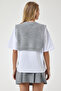 Woman's Gray Sweater Knitted T-Shirt DP00201 - 7