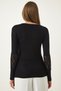 Women's Black Lace Saran Knitted Blouse EN00605 - 4