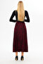 Red Zebra Pattern Long Half Lining Pleated Skirt, Floral Patterned Summer Skirt, Crepe Skirt - 5