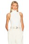 Women's White Turtleneck Jersey Bodysuit